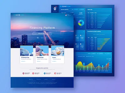 Suxingrong banks blue finance investment management money ux web