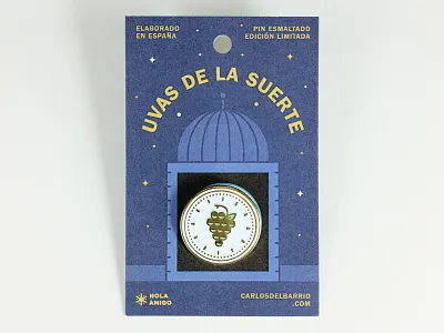 New Year's Eve enamel pin clock enamel eve fortune grapes hour luck new pin twelve year