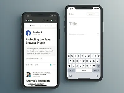 FB Harbor (mobile) app compose cybersecurity dashboard facebook flat iphone x messages mobile mobile web web webapp