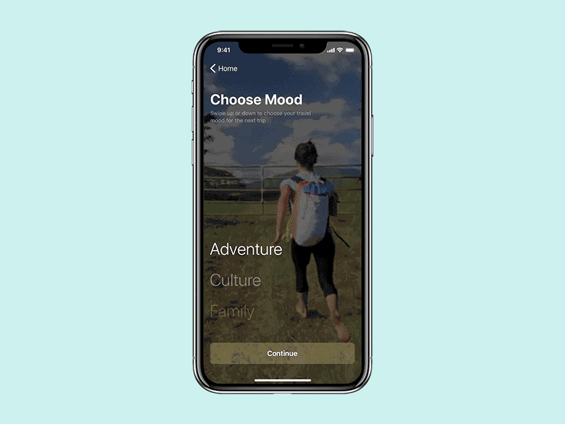 Travel Planner App Concept adventure animation app design iphone iphone x minimal motion parallax principle travel ui