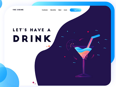 Cocktail ui app color drink gradient header ice illustration mobile ui user interface ux web