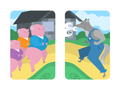 Tales Dribbble Piggies 01 bricks piggies wolf