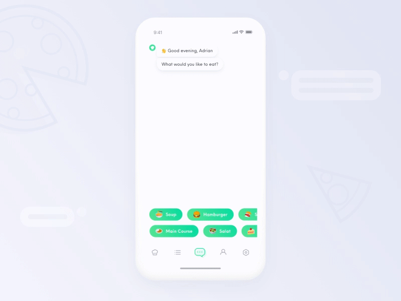 Recipe app chatbot ai ai bot chat bot food interaction iphone x mobile recipe ui ux