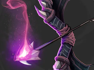 Death's Kiss arrow bone bow bowandarrow conceptart fantasyart photoshop pink poison purple