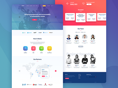 Crypto Сharity bitcoin crypto coin dashboard design eth landing page promo site ui web