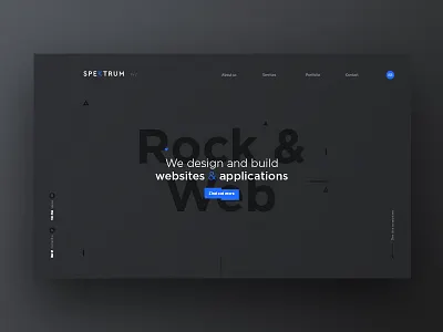 Spektrum media black blue dark minimal portfolio ui web webdesign website