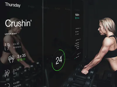 Smart Mirror — UI Weekly Challenges-Season 02 / W [6/10] coach fitness mirror smart mirror studio training ui