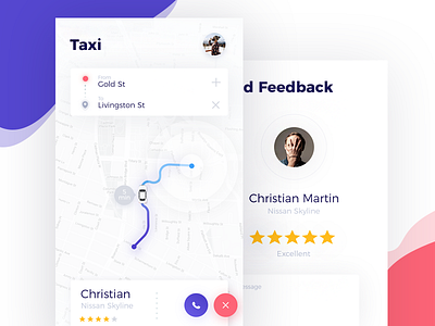 Taxi App UI app color ios map maps profile taxi track tracking ui ux