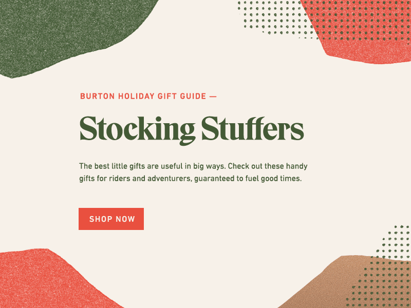 Burton Holiday Gift Guides 2018 burton christmas cta cut paper gift guide gifts holiday organic texture type typography