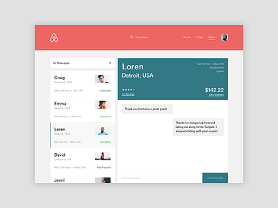 #013 Direct Messaging 013 100 days of ui airbnb direct messaging redesign ui