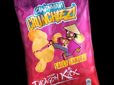 Dragon Kick Chips design dragon illustration karate oriental packaging rap