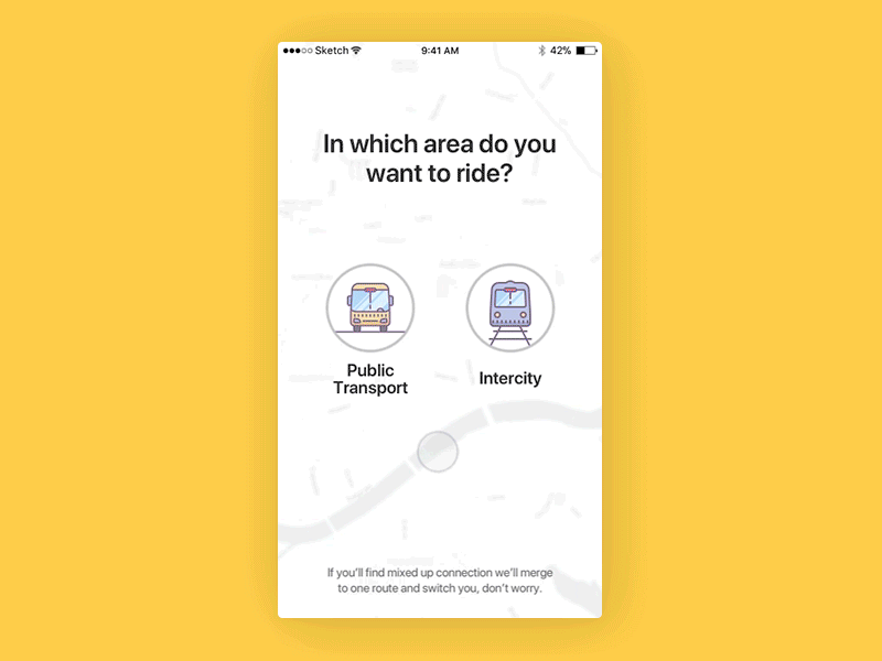 Search route flow animation app application design flow interface ios iphone public route transport ui