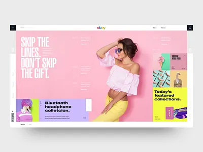 Ebay (Concept) clean concept e commerce fashion flat interface landing layout minimal mondrianizm ui web design