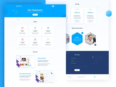 Software house website design blue color design desktop flat gradient illustration landing minimal shadow ui website