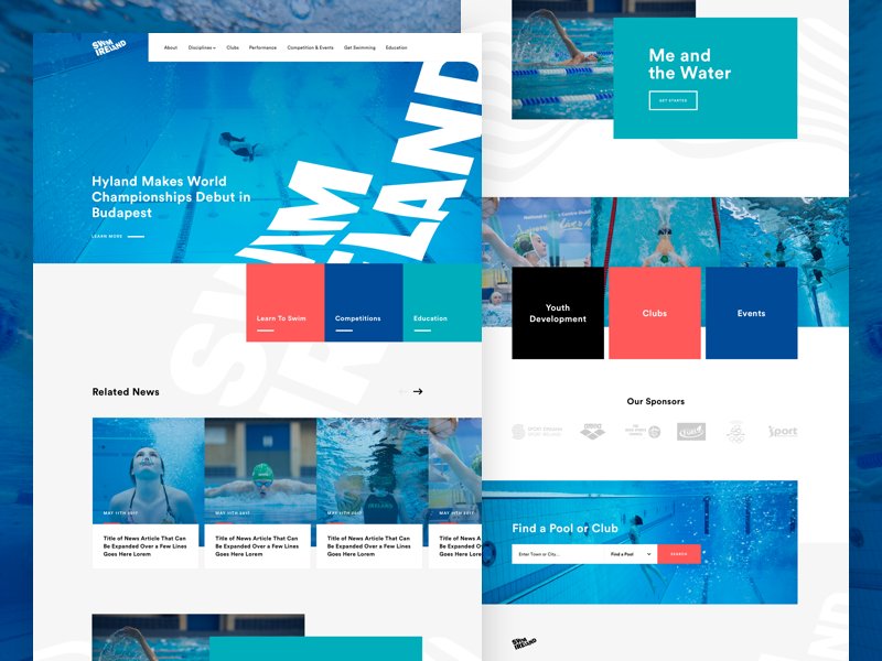 Example of Swim Ireland Homepage