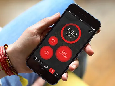 Mobile app UI app data interface ios iphone navigation statistics stats ui