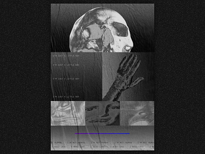 Just A Little Boy (For Chester Burnett) black white gradient illustration music poster swans to be kind typography