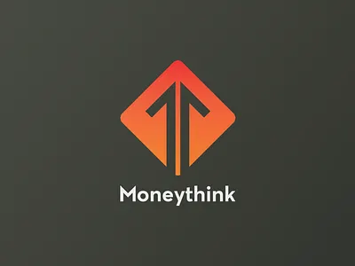 Moneythink Logo arrow brand design branding gradient logo mark orange road sign typography
