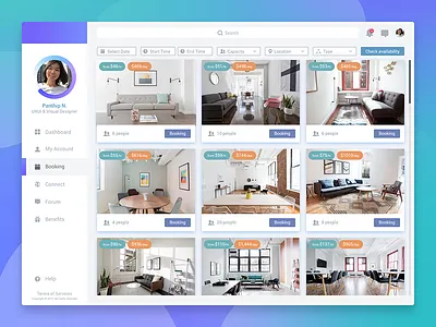 Booking Space booking booking space co working space dashboard interior member reservations room space ui ux workspace