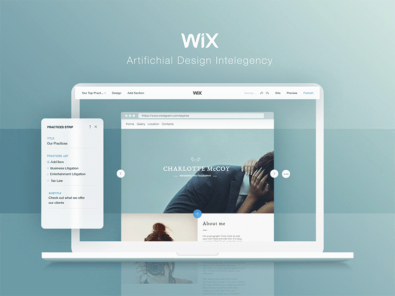 Wix ADI 2d art adi animaiton animation branding builder graphic design icon logo minimalism presentation product service studio the glyph typography ui ux web design wix