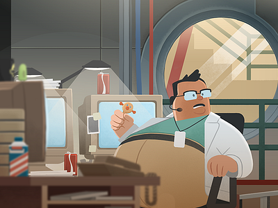 "..and you have BUTTERFINGERS?" butterfingers digital dinosaurs illustration jurassic park movies nedry