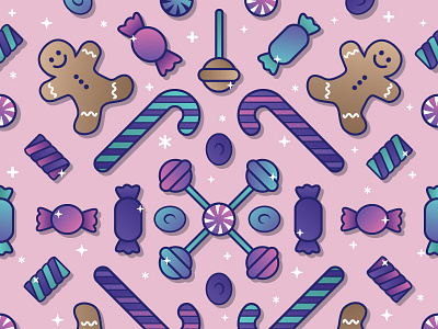 Sweet Dreams - Wrapping Paper Pattern candy christmas gradient illustration pattern