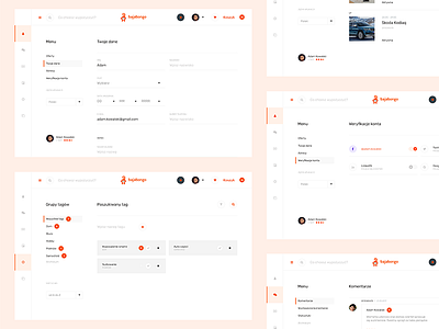 B 2.5 - User settings calendar colour colourful comments comparision dashboard flat grid profile
