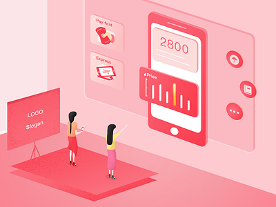 2.5D application illustration 2.5d control data illustration ui