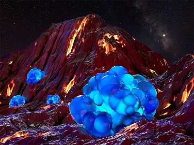 🔭👽🛸 3d alien c4d eggs galaxy octane squish