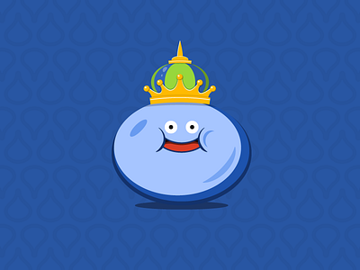 Dragon Quest - King Slime crown cute flat gold illustration jrpg king pattern queen slime smile vector