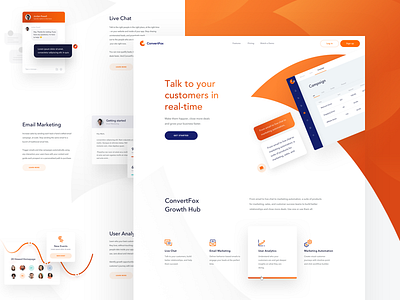 ConvertFox - Homepage chat clean gradient landing page ui user experience ux web design website