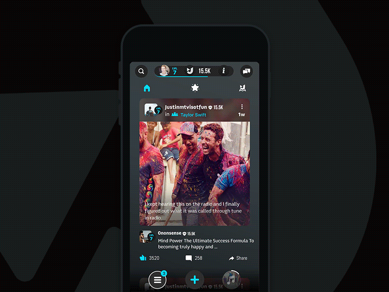 Music player experience album art android iphone music music switching player social song playing time slider