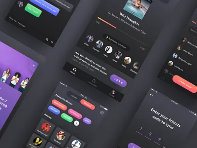 Silent Disco App app card disco friends group ios message music play player playlist stream