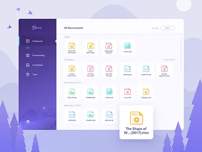 Downloader-Doccument Management dashboard desktop doccument downloader file illustration management ui