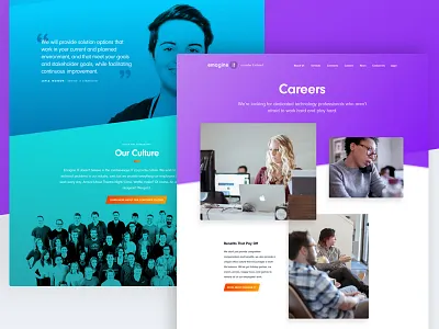 Emagine IT Careers careers design desktop homepage information technology multicolored neon people photo overlap responsive team ui ui design ux design web design