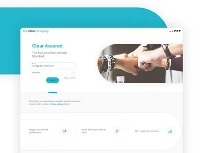 Login landing page accessibility app inclusive recruitment landing page login screen ui