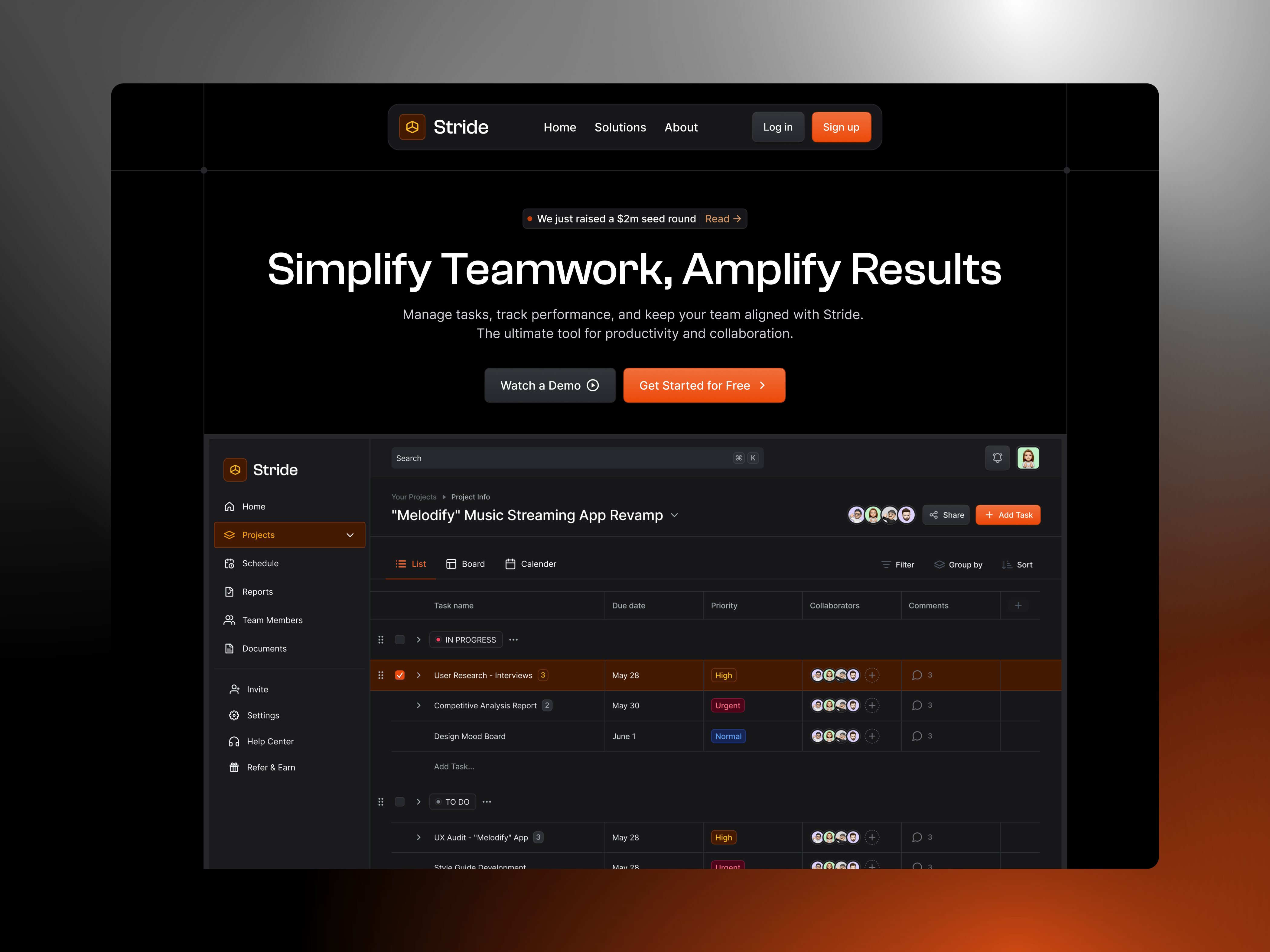 Example of Website Landing Page