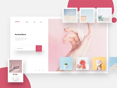 My mood board article blog fake minimal pastel ui useless ux