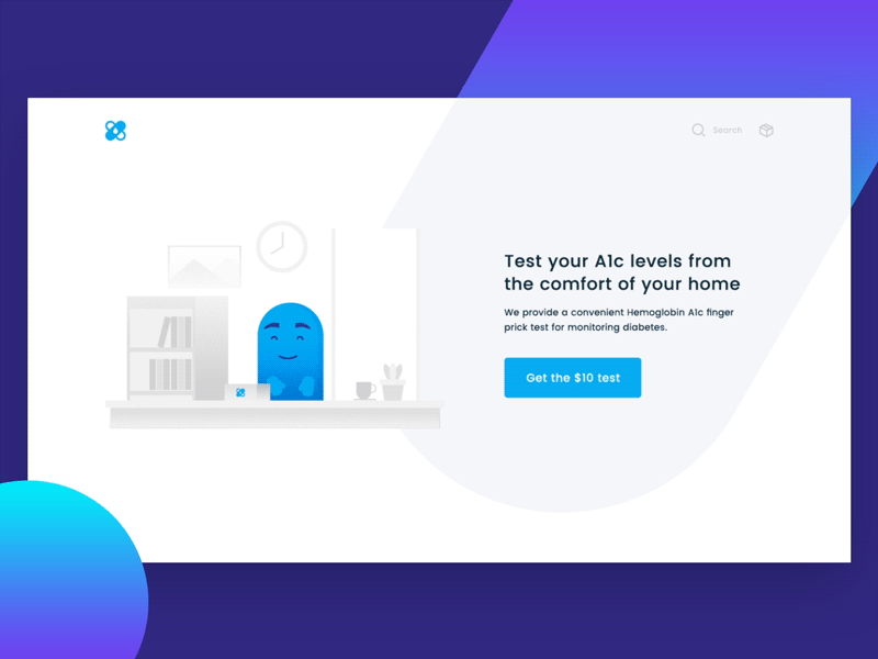 Blood Test Kit Landing Page blood blood test health home illustration kit laboratory landing page medical test