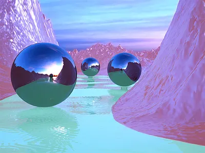 ⛰️⚪⛰️ abstract cinema 4d desert octane river shiny surreal