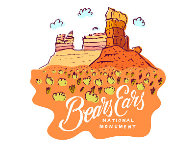 Bears Ears National Monument custom type illustration national park nature outdoor typography utah wildlife