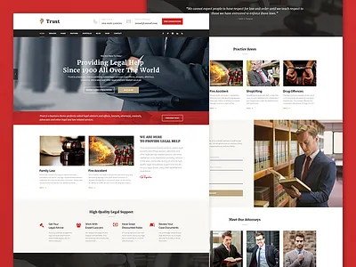 Red Trust - Lawyer & Attorney Business Theme accountant advocate attorneys barrister business consultancy counsel finance justice law lawyer legal adviser legal office solicitor
