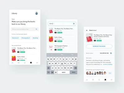 University Platform: Library android chart classes collage ios minimal mobile student university