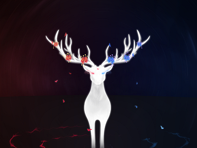 Dead flower Reindeer christmas deer drawing flower hand reindeer