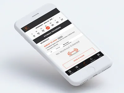 Mobile UI - Redesign for Beyond The Whiteboard calendar fitness mobile ui