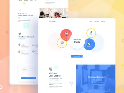 Landing Page Design for Bluefox Media bubble color creative design gmail google gradient new trend template typography ui ux