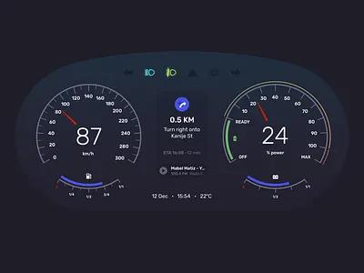 Electric Car Dashboard — UI Weekly Challenges S2 / W4/10 car car dashboard car ui console dashboard electric car engine map navigation radio speed tesla