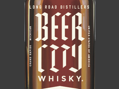 Beer City Whisky Series - Outtake - Full Bottle Design art direction beer beer city blackletter grand rapids label design long road distillers packaging design spirits whiskey whisky
