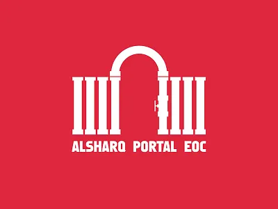 Sharq Portal Logo basra branding east factory iraq logo oil pipes portal red water