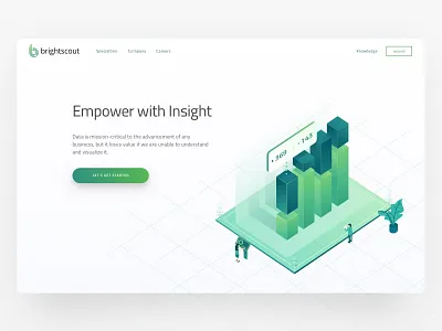 Hero Illustration for Business Intelligence Page analytic chart data illustration isometric